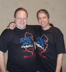 Programmer Keith Johnson (left) and pinball designer Joe Balcer