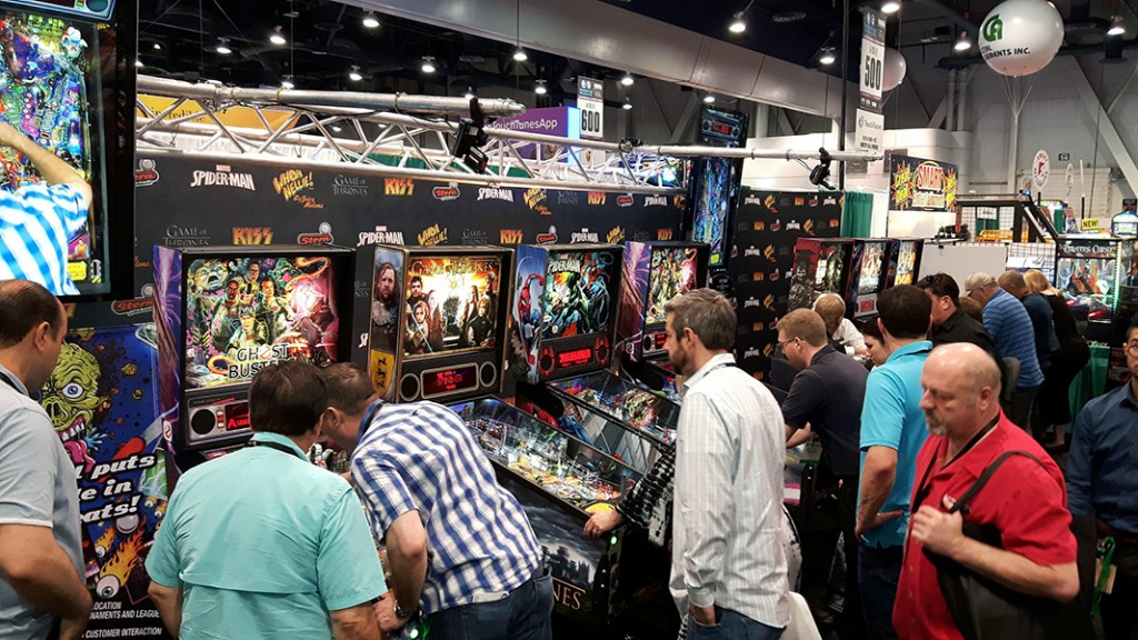 Stern Pinball's stand at Amusement Expo 2016